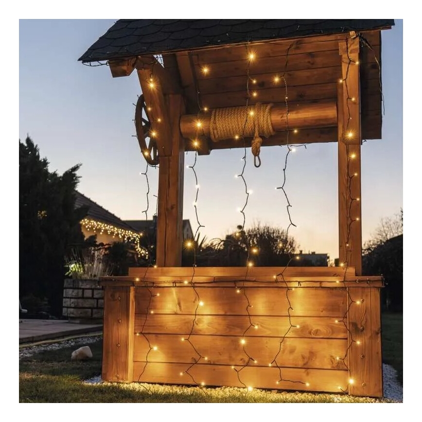 LED āra gaismas virtene, 100xLED/1x2m, IP44, silti balta