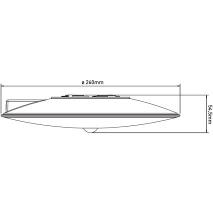 LED āra griestu gaismeklis VISTA ar sensoru, 15 W, 230 V, Ø 26 cm, IP54, balts