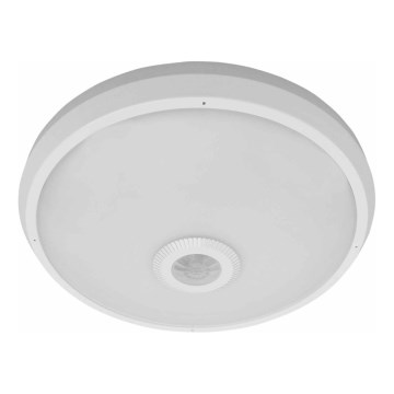 LED āra griestu lampa ar kustības un krēslas sensoru LED/16W/230V Ø 28,5 cm IP54 balta