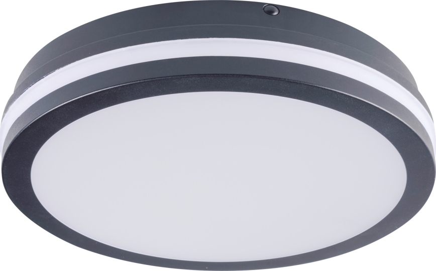 LED Āra griestu lampa ar kustību sensoru BENO LED/24/30W/230V 3000/3500/4000K IP65 antracīta apaļa
