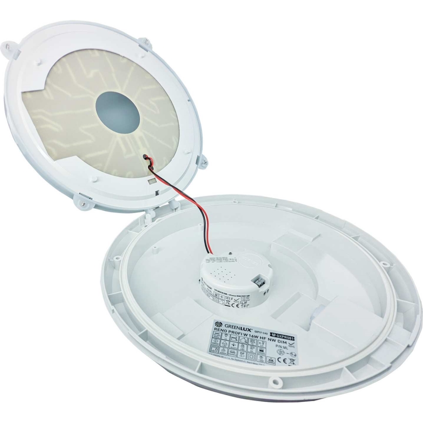 LED Āra griestu lampa ar sensoru RENO LED/16W/230V IP66 balta