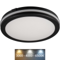 LED Āra griestu lampa BENO E LED/12W/230V 3000/4000/6500K d. 20 cm IP65 melna