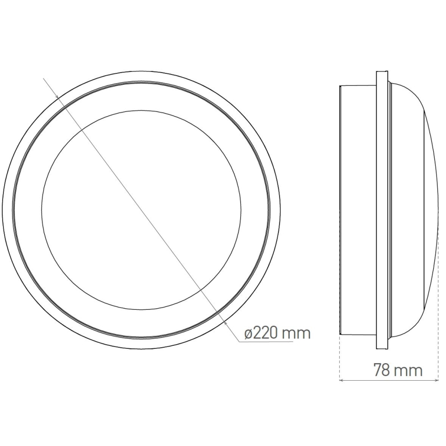 LED Āra griestu lampa DARA LED/20W/230V IP65 melna