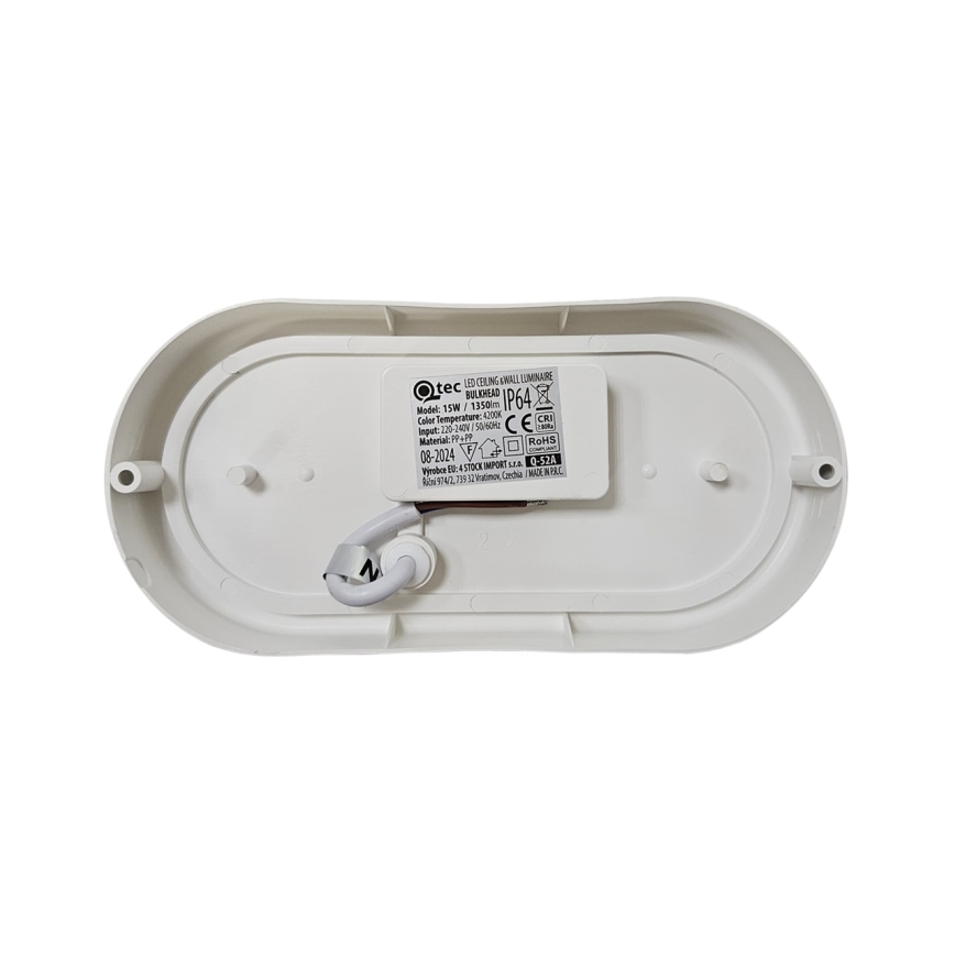 LED Āra griestu lampa LED/15W/230V 4200K 20x9,8 cm IP64 balta