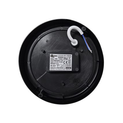 LED Āra griestu lampa LED/15W/230V 4200K d. 15,5 cm IP64 melna