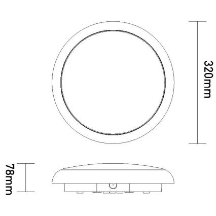 LED Aptumšojama āra griestu lampa STROPY LED/12/15/18/22W/230V 3000/4000/6000K IP65 melna