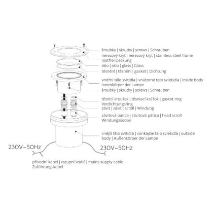 LED Āra iebūējamais gaismeklis ROAD LED/0,5W/230V IP67 3000K