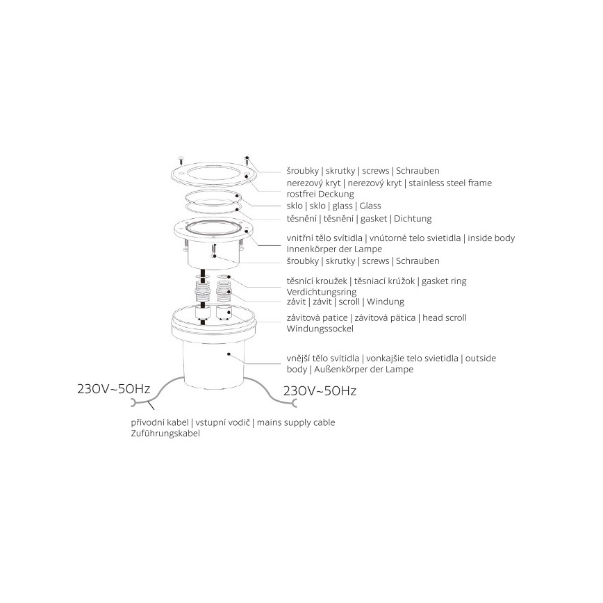 LED Āra iebūējamais gaismeklis ROAD LED/0,5W/230V IP67 3000K