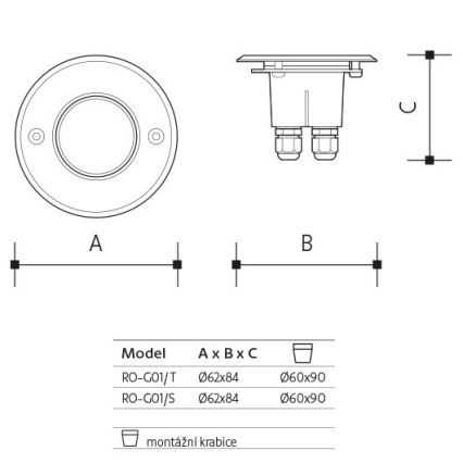 LED Āra iebūējamais gaismeklis ROAD LED/0,5W/230V IP67 3000K