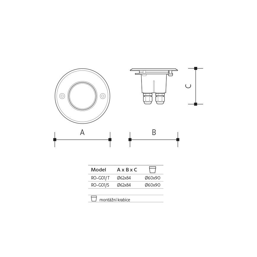 LED Āra iebūējamais gaismeklis ROAD LED/0,5W/230V IP67 3000K