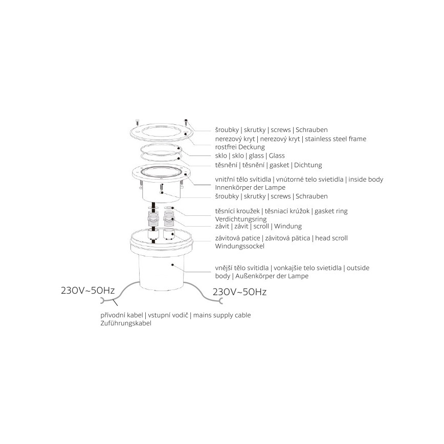 LED Āra iebūvējamais gaismeklis ROAD LED/0,5W/230V IP67 6000K