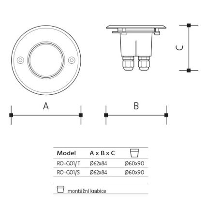 LED Āra iebūvējamais gaismeklis ROAD LED/0,5W/230V IP67 6000K