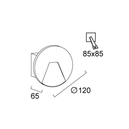 LED āra iebūvējamais gaismeklis SPACE LED/4W/230V IP65 pelēks