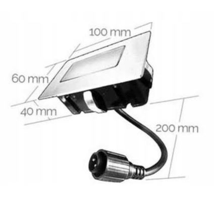 LED Āra iegremdējama lampa EASY CONNECT LED/2W/230V zila IP67 taisnstūrveida