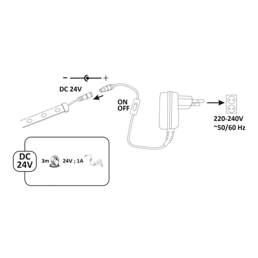 LED Āra josla 3m LED/23W/24V/230V 4000K IP65