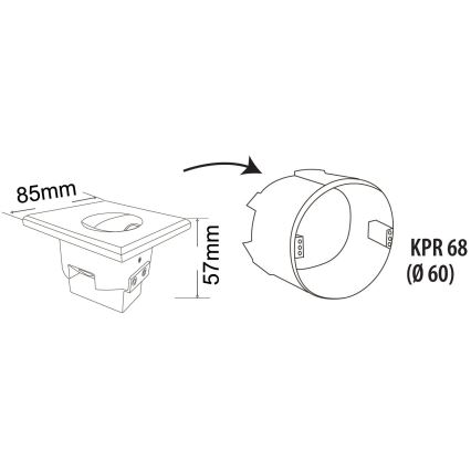 LED Āra kāpņu telpas apgaismojums DECENTLY LED/1,5W/230V 3000/4000/6000K IP44 antracīta