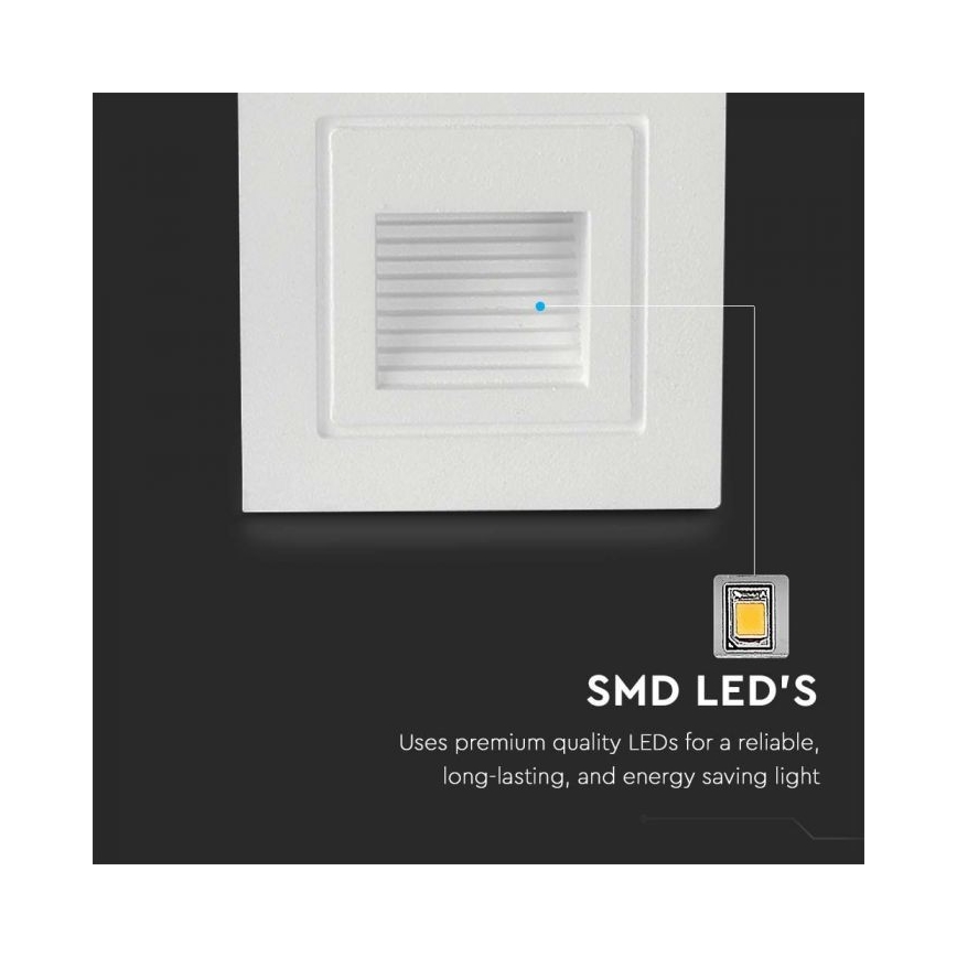 LED Āra kāpņu telpas apgaismojums LED/3W/230V 3000K IP65 balta
