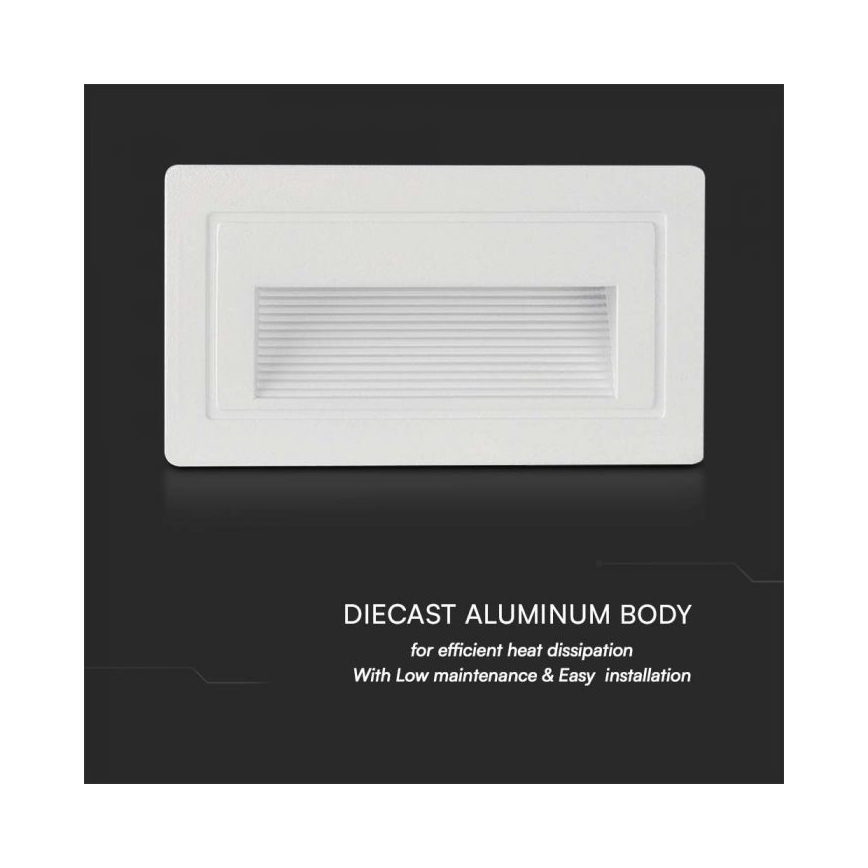 LED Āra kāpņu telpas apgaismojums LED/3W/230V 3000K IP65 balta