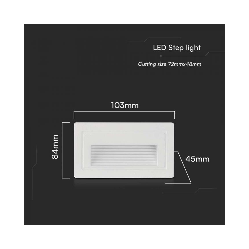 LED Āra kāpņu telpas apgaismojums LED/3W/230V 3000K IP65 balta