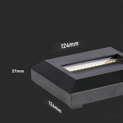 LED Āra kāpņu telpas lampa LED/2W/230V IP65 3000K melna