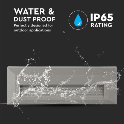 LED Āra kāpņu telpas lampa LED/3W/230V 4000K IP65 pelēka