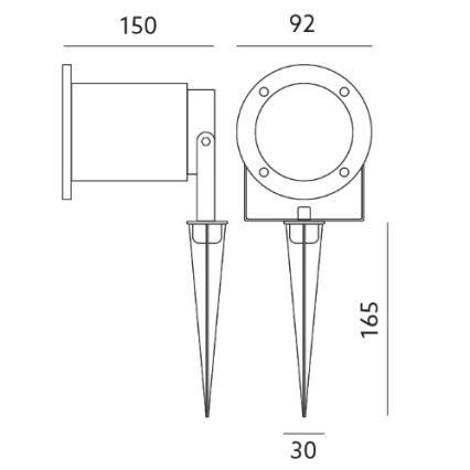 LED Āra lampa BLAKE 2 GU10/6W/230V IP65