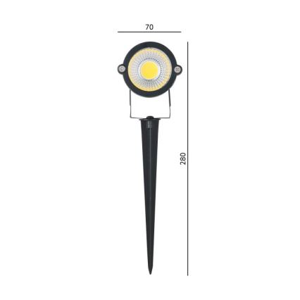 LED āra lampa BLAKE LED/5W/230V 3000K IP65 melna