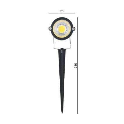 LED āra lampa BLAKE LED/5W/230V 4000K IP65 melna
