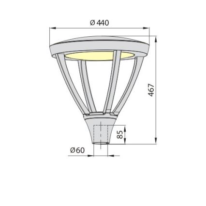 LED Āra lampa ELGO LED/60W/230V 4000K