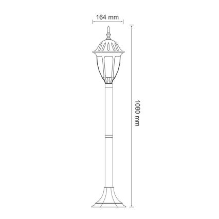 LED Āra lampa FLORENCJA 1xE27/10W/230V IP43