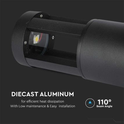 LED Āra lampa LED/10W/230V 25cm 6400K IP65 melna