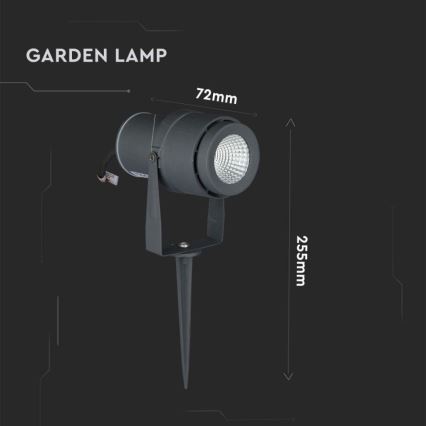 LED Āra lampa LED/12W/100-240V IP65 3000K pelēka