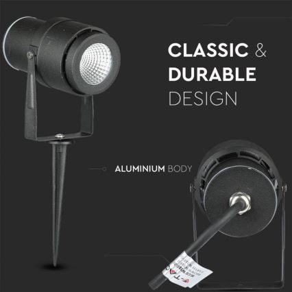 LED Āra lampa LED/12W/100-240V IP65 4000K melna