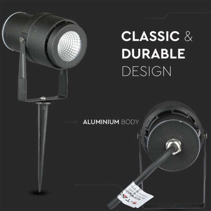 LED Āra lampa LED/12W/100-240V IP65 4000K melna