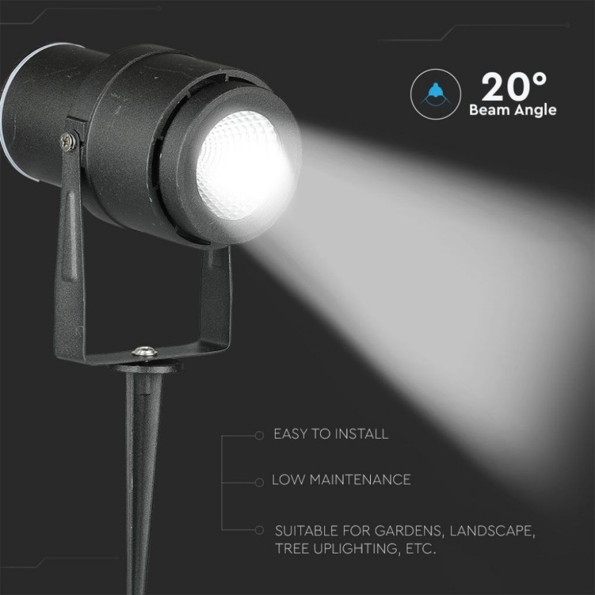 LED Āra lampa LED/12W/100-240V IP65 4000K melna