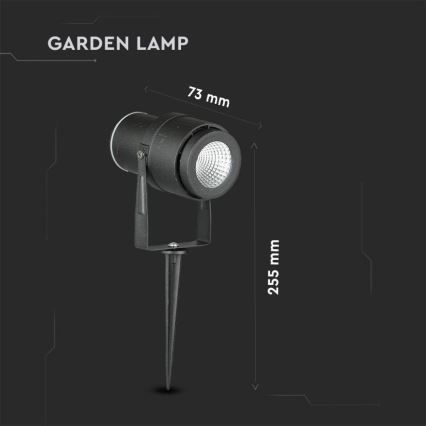 LED Āra lampa LED/12W/100-240V IP65 4000K melna
