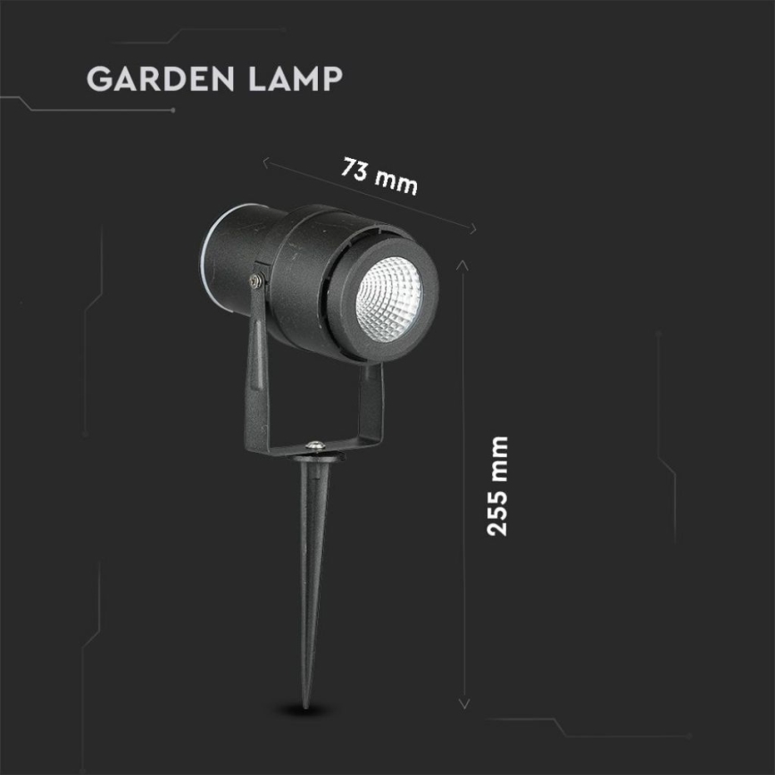 LED Āra lampa LED/12W/100-240V IP65 4000K melna