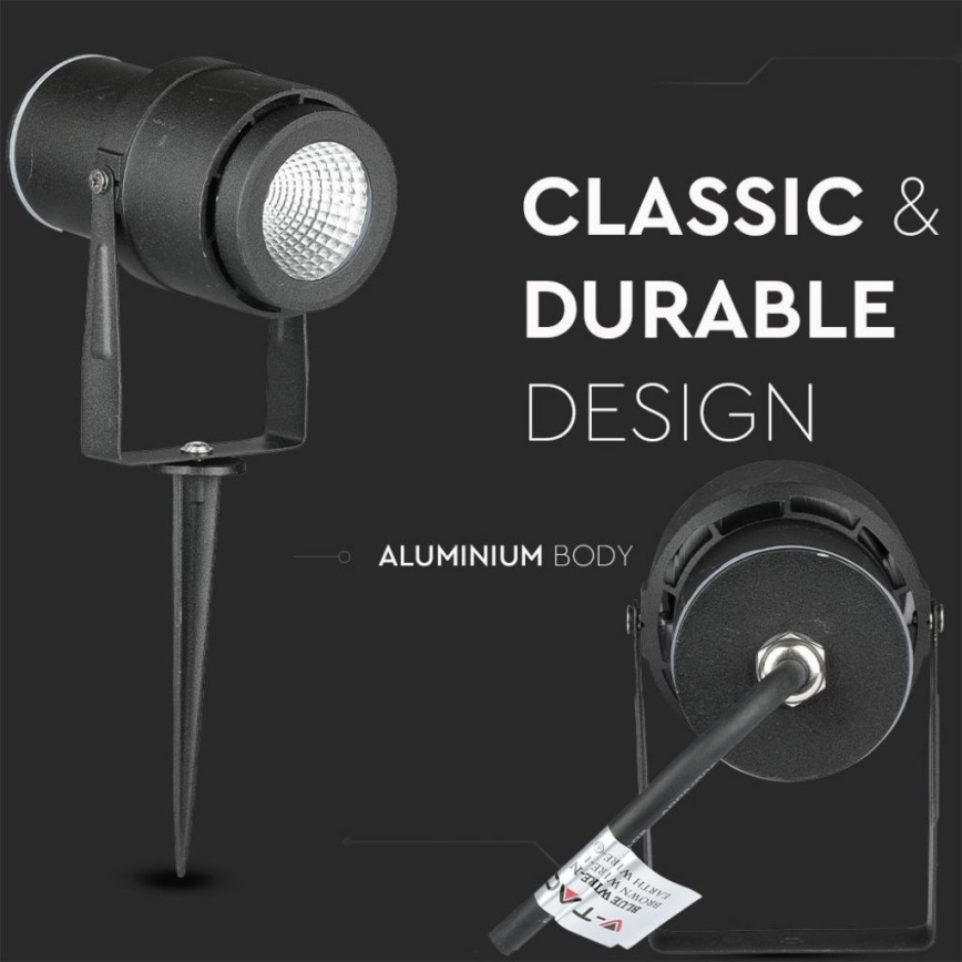 LED Āra lampa LED/12W/100-240V IP65 melna - zaļa lampa