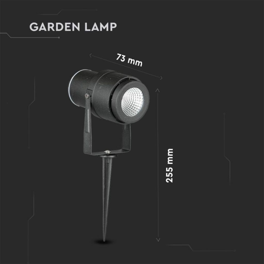 LED Āra lampa LED/12W/100-240V IP65 melna - zaļa lampa