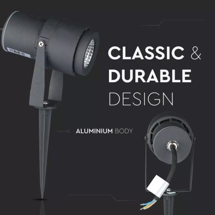 LED Āra lampa LED/12W/100-240V IP65 pelēka - zaļa lampa