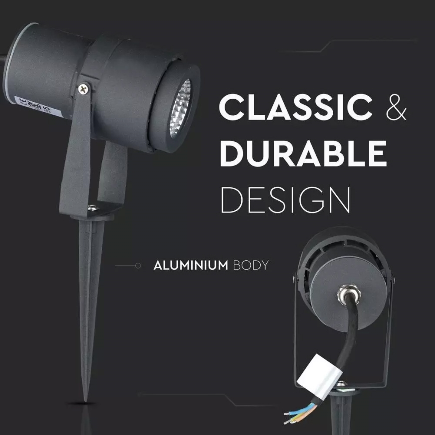 LED Āra lampa LED/12W/100-240V IP65 pelēka - zaļa lampa