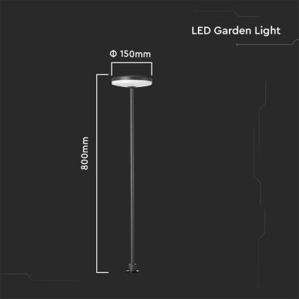 LED Āra lampa LED/12W/230V 3000K IP65 antracīta