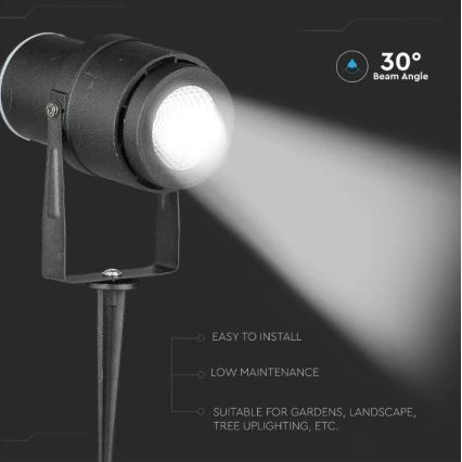 LED Āra lampa LED/12W/230V 3000K melna IP65