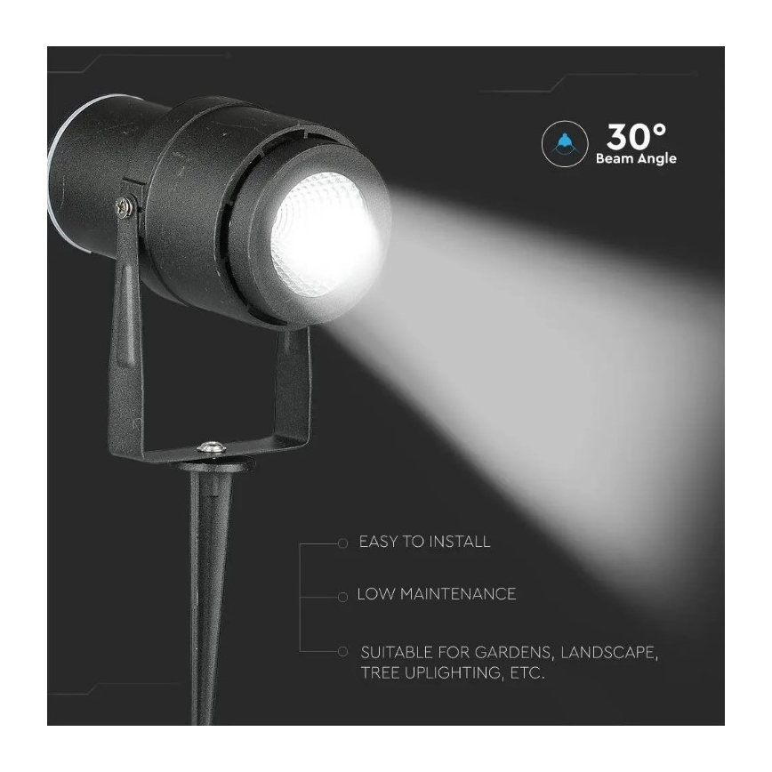 LED Āra lampa LED/12W/230V 3000K melna IP65