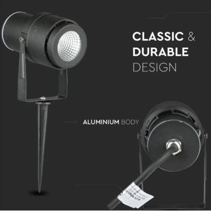 LED Āra lampa LED/12W/230V 3000K melna IP65