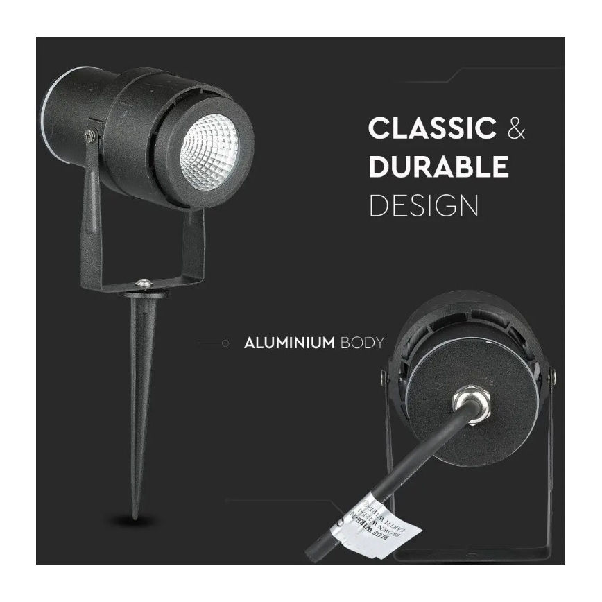 LED Āra lampa LED/12W/230V 3000K melna IP65