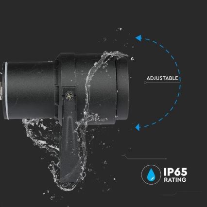 LED Āra lampa LED/12W/230V 3000K melna IP65