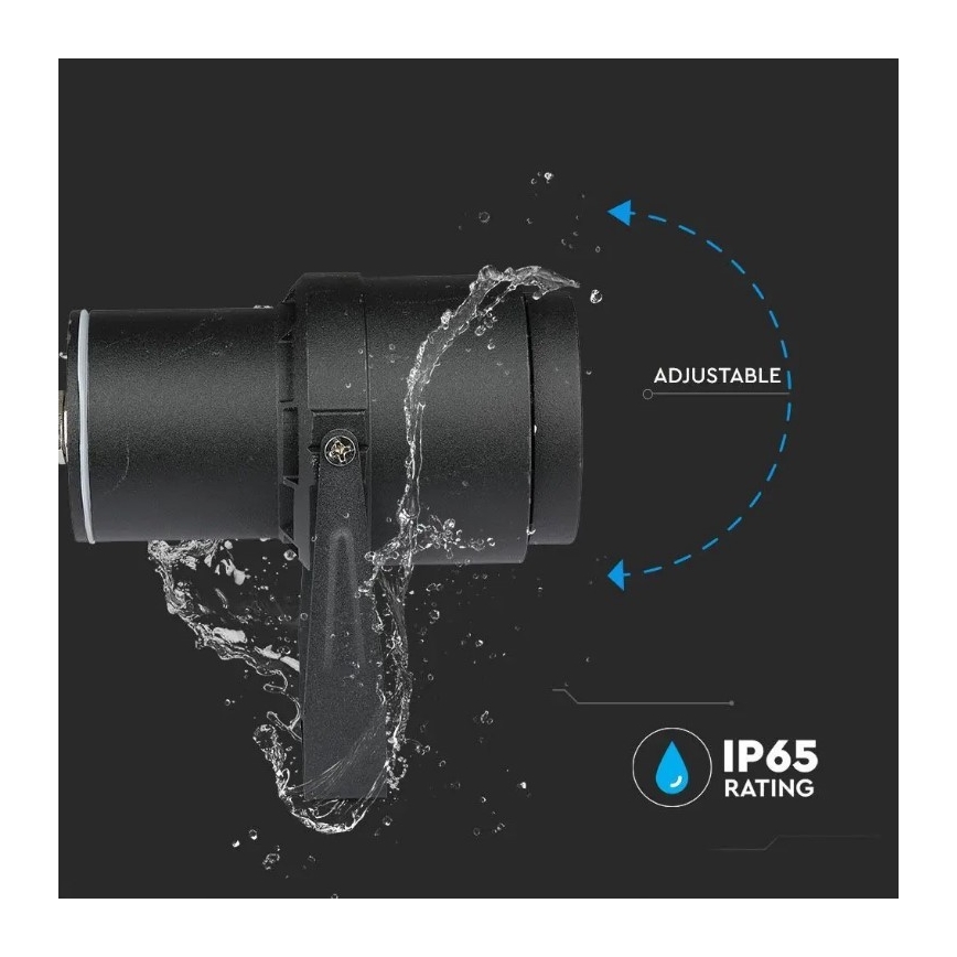 LED Āra lampa LED/12W/230V 3000K melna IP65