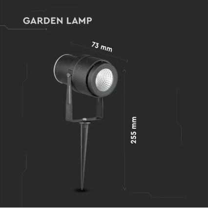 LED Āra lampa LED/12W/230V 3000K melna IP65