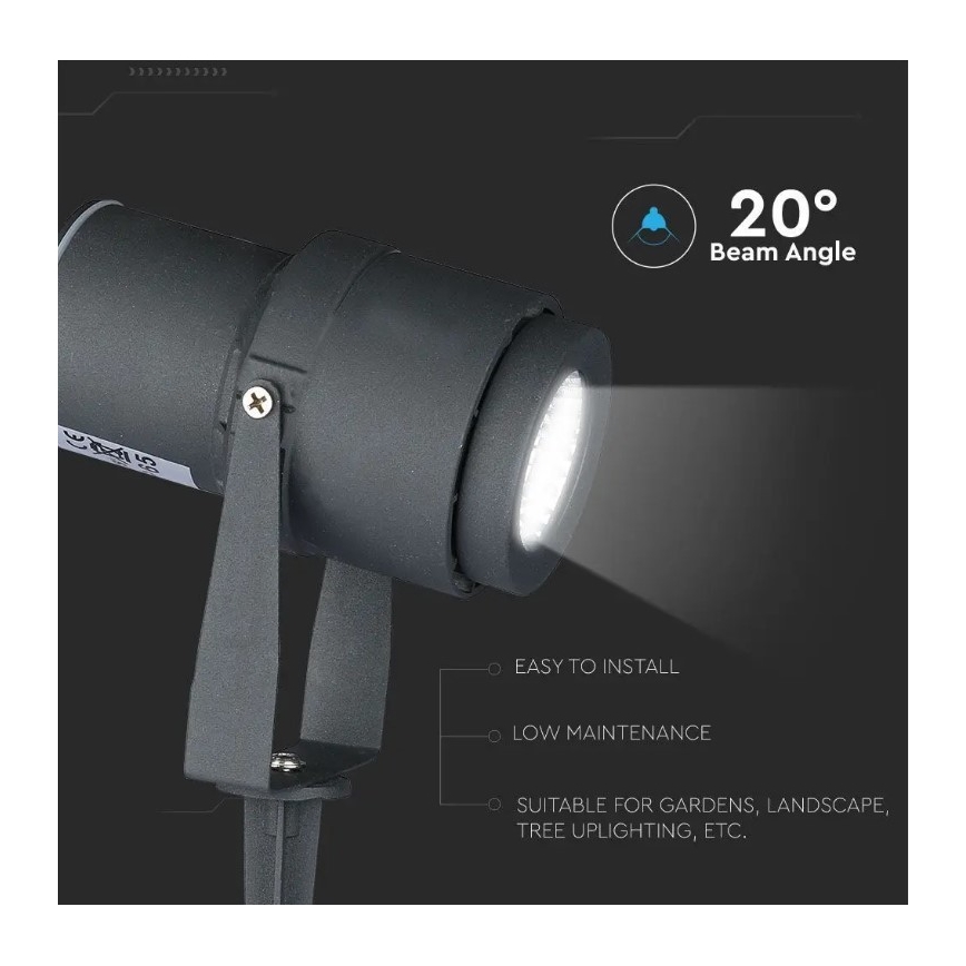 LED Āra lampa LED/12W/230V 4000K antracīta IP65